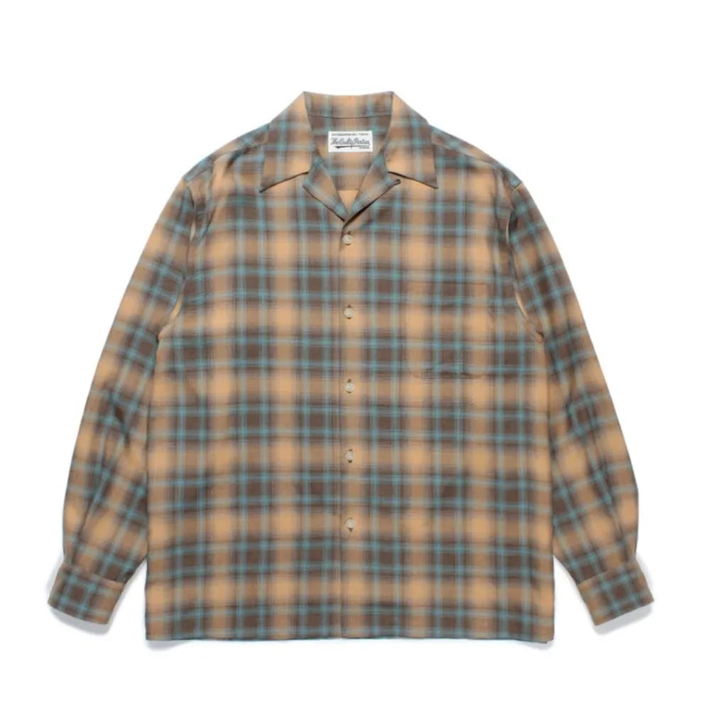 WACKO MARIA の OMBRE CHECK OPEN COLLAR SHIRT L/S -TYPE2- (24FW-WMS-OC02)