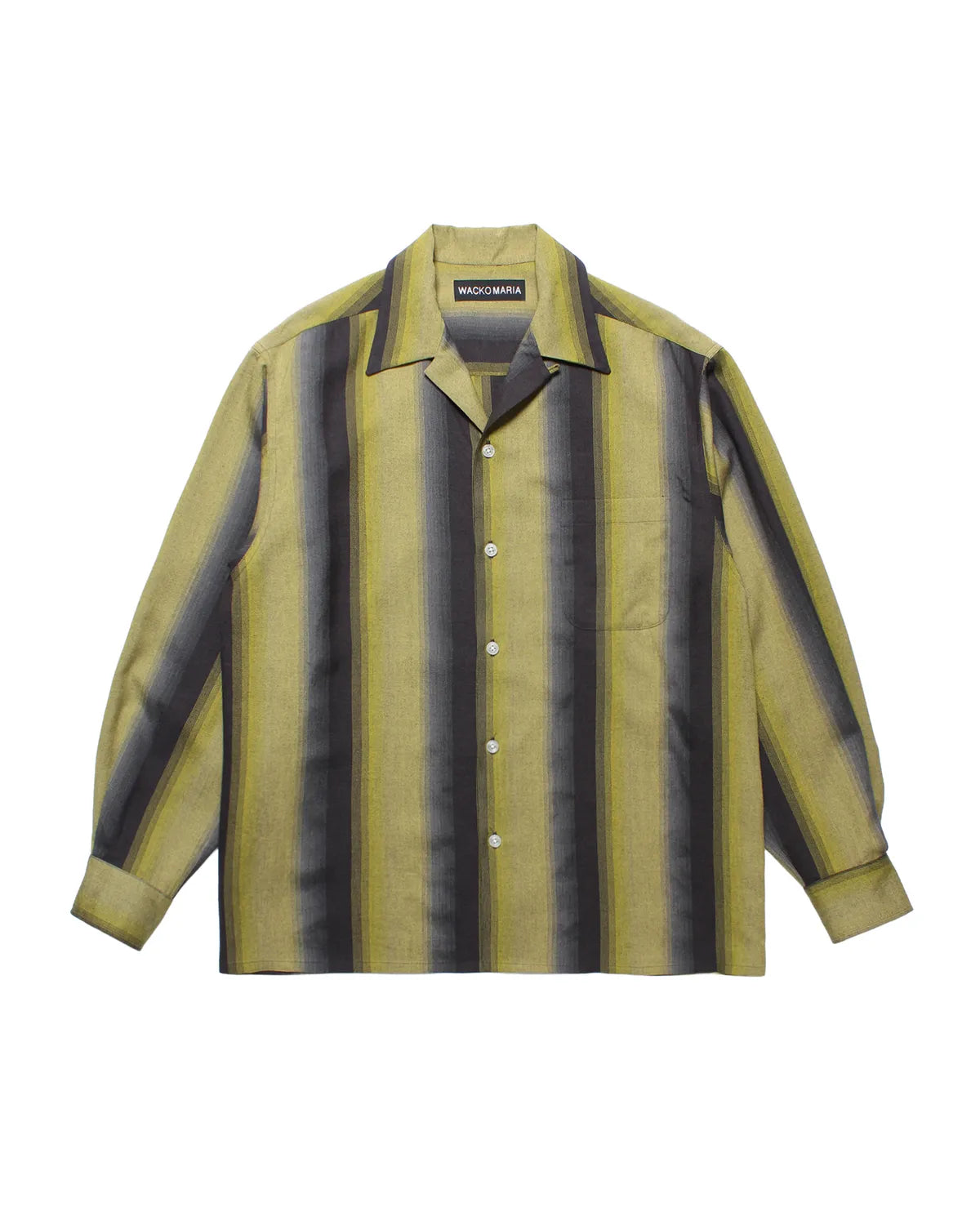 WACKO MARIA の OMBRE STRIPE OPEN COLLAR SHIRT L/S (25FW-WMS-OC07)