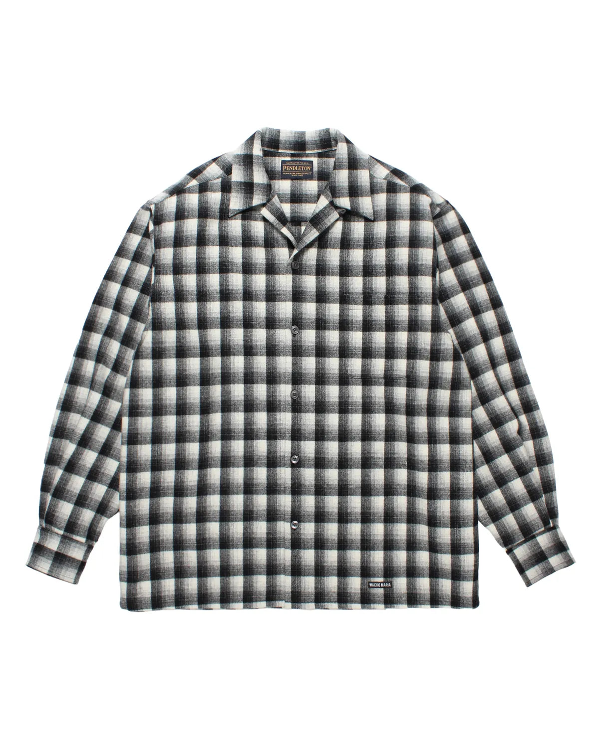 WACKO MARIA × PENDLETON の WOOL OMBRE CHECK OPEN COLLAR SHIRT -TYPE-1- (25FW-WMS-PE01)