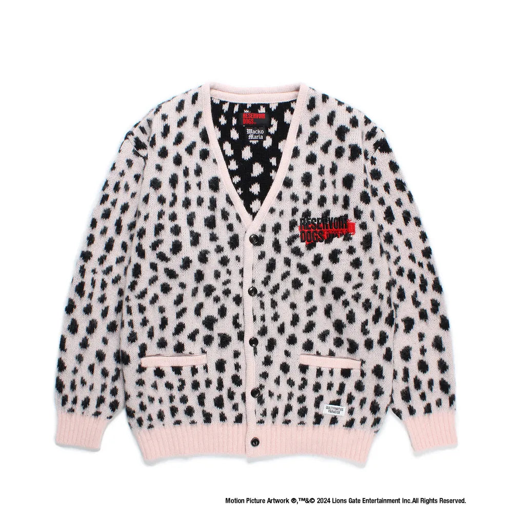 WACKO MARIA × RESERVOIR DOGS  LEOPARD HEAVY MOHAIR CARDIGAN (RD-WM-KN02)