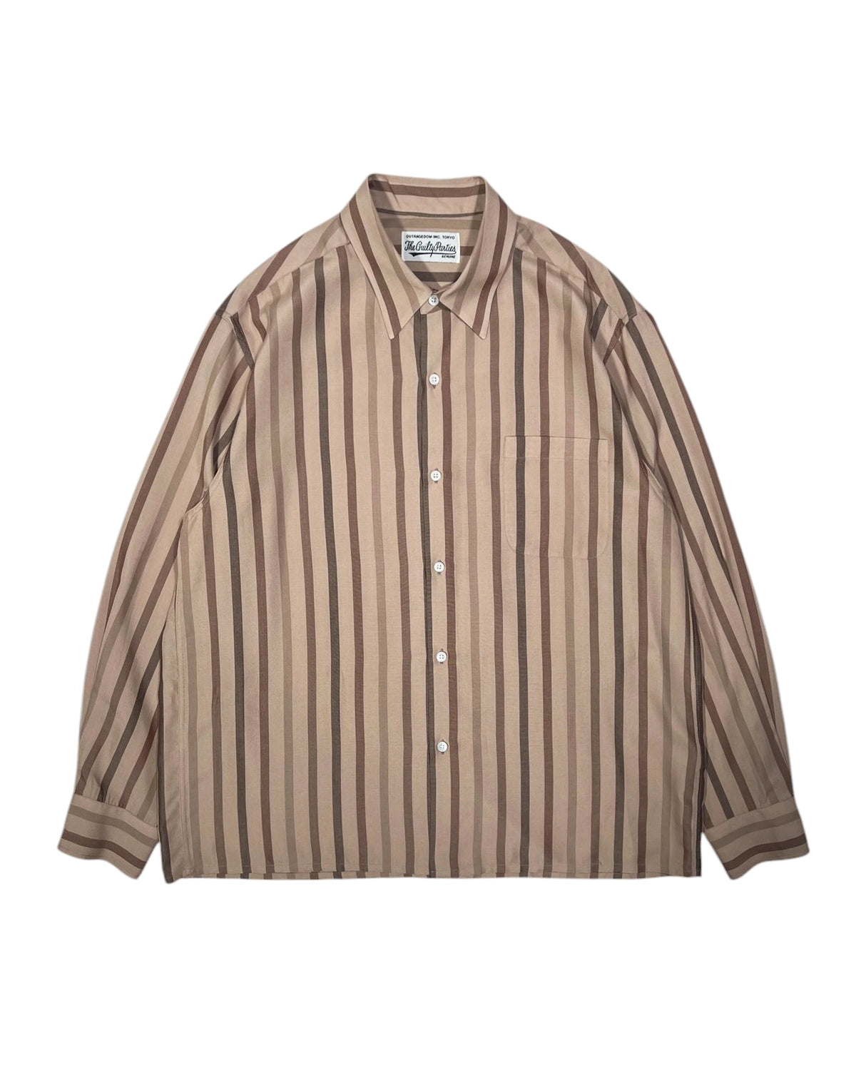 WACKO MARIA の STRIPED REGULAR COLLAR SHIRT L/S (25SSE-WMS-RC01)