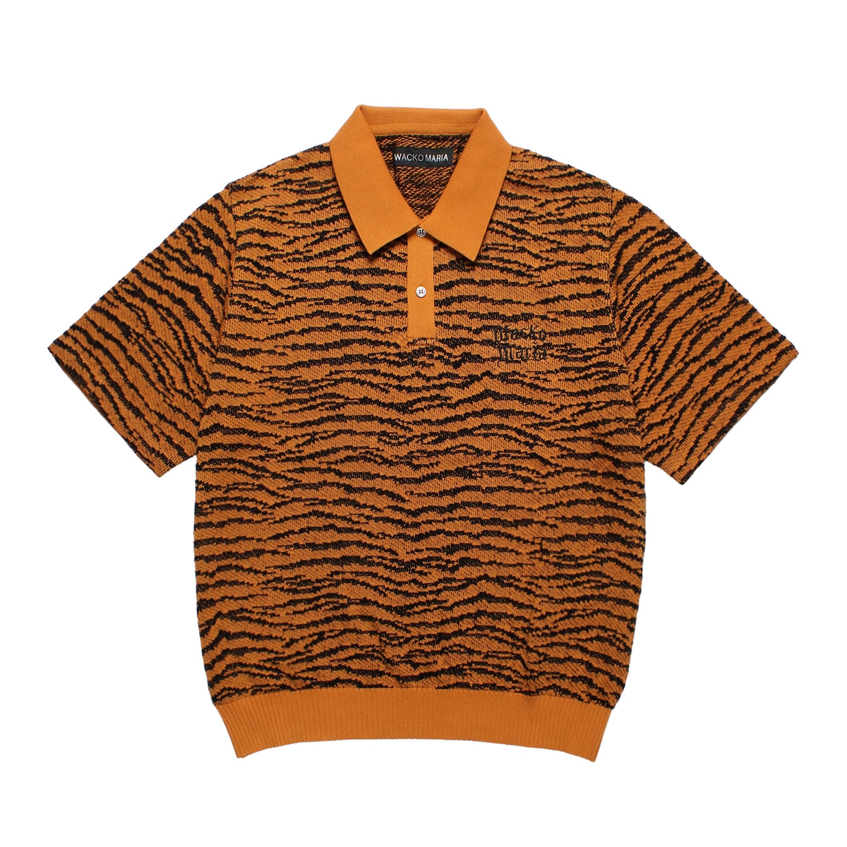 話題の人気 24SS美品WACKOMARIAストライプニットポロシャツORANGE/XL
