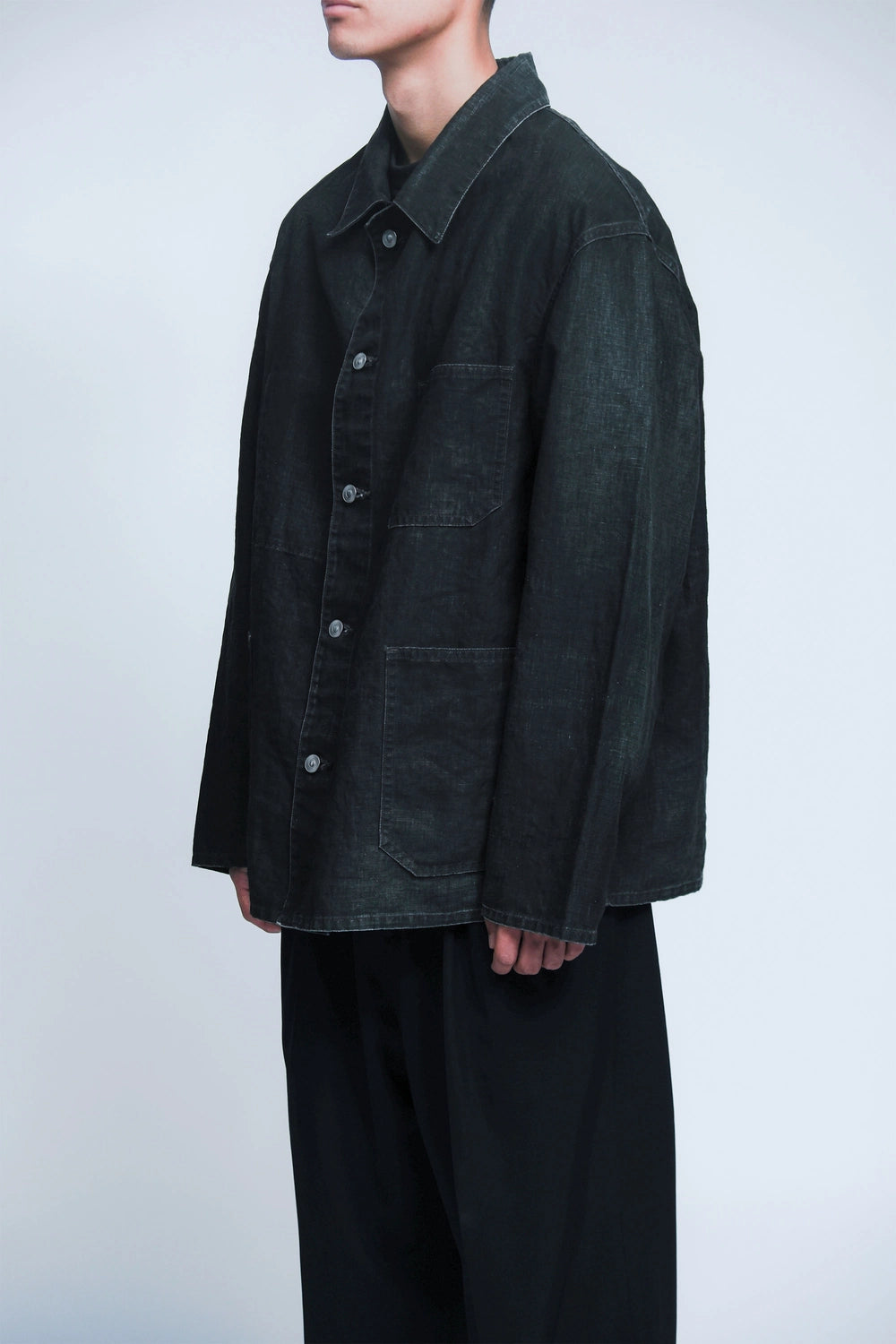 A.PRESSE Black Linen Coverall/リネン カバーオール A.PRESSE Black Linen Coverall/リネン カバーオール