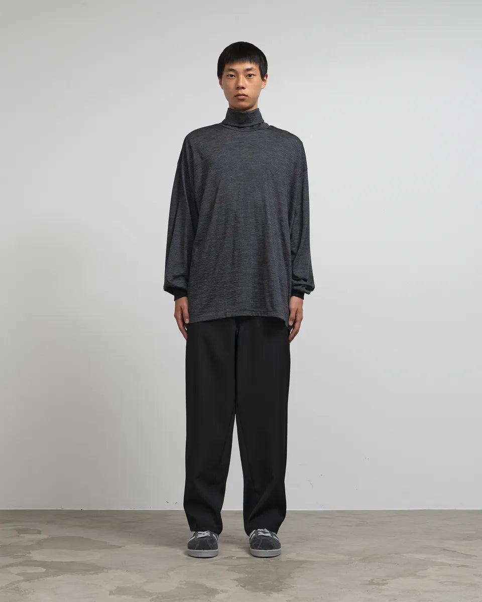 Graphpaper / Wool Border L/S Turtle Neck Tee (GU243-70114B)