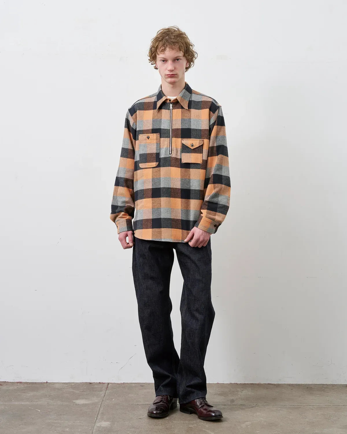 BIG YANK / Y1936 H-ZIP FLANNEL CHECK SHIRT (602-262-03)
