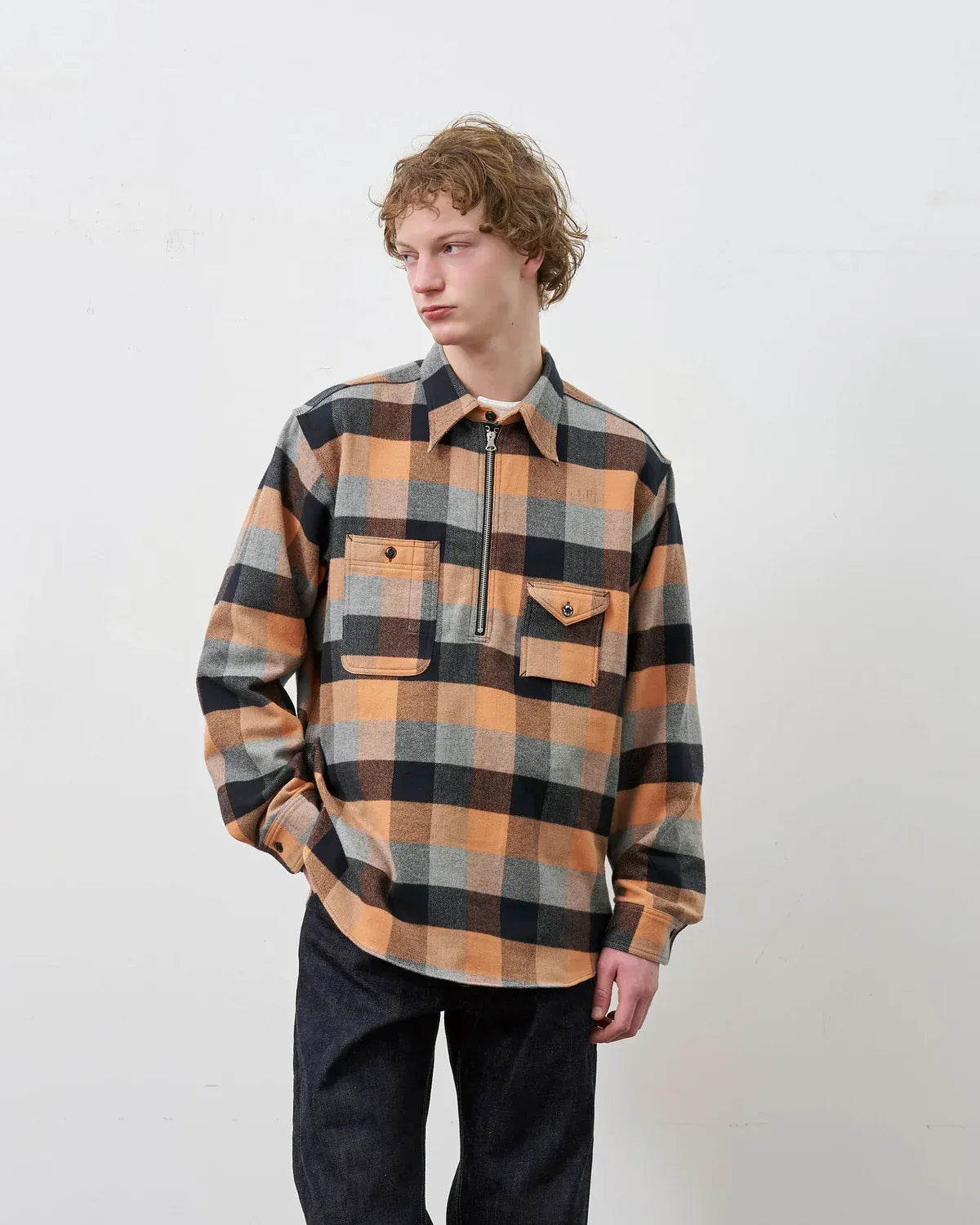 BIG YANK / Y1936 H-ZIP FLANNEL CHECK SHIRT (602-262-03)