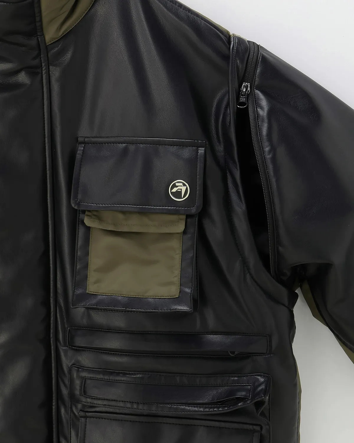 AMBUSH® / FAKE LEATHER BACK NYLON JACKET (12115637)