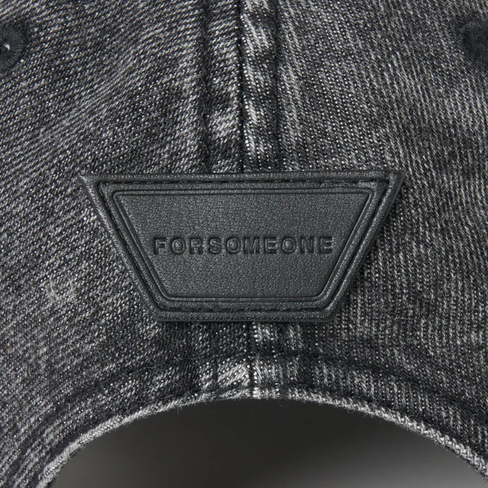 FORSOMEONE / TAPE LOGO BK WASH DENIM CAP (78001122)