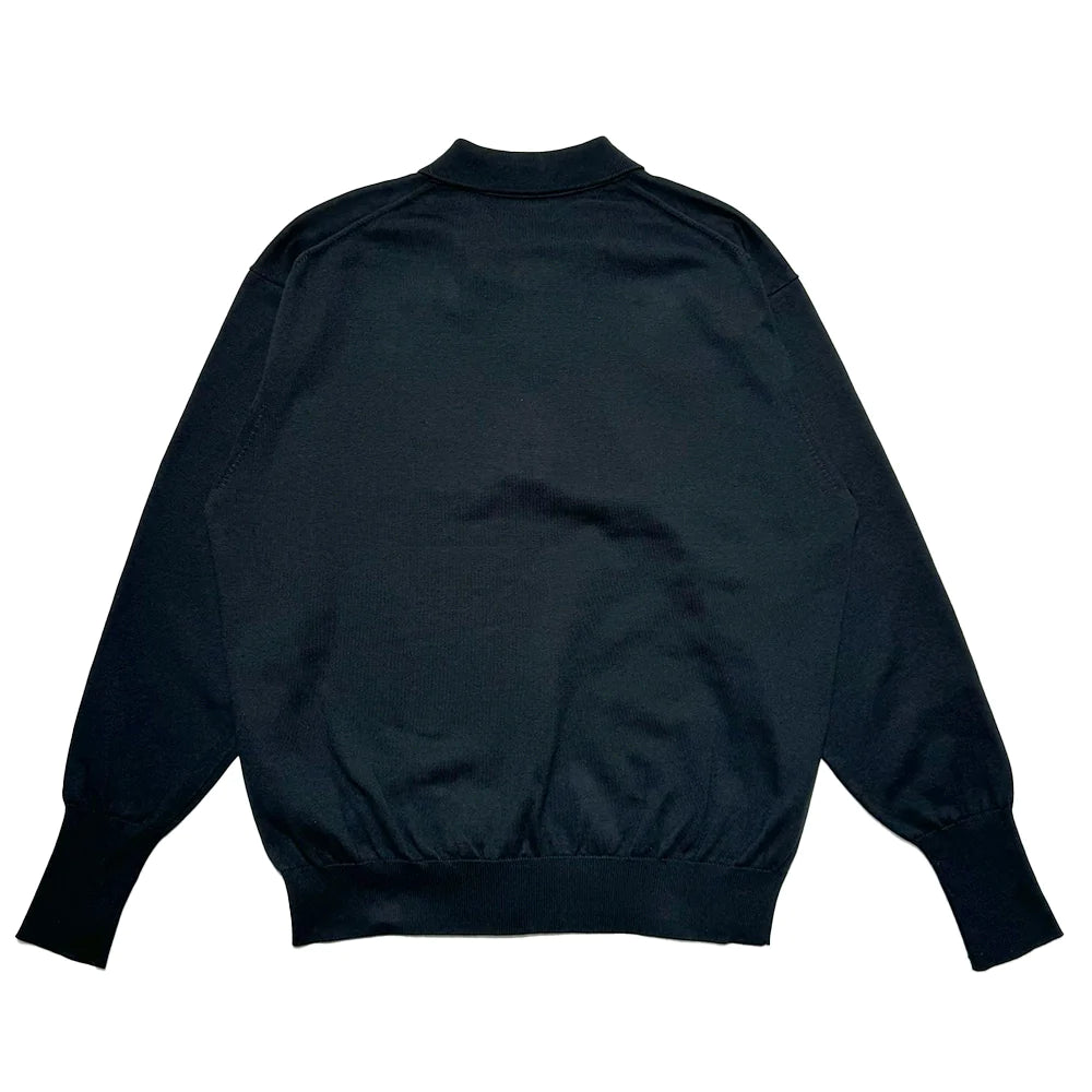 A.PRESSE / Cotton Knit L/S Polo Shirt