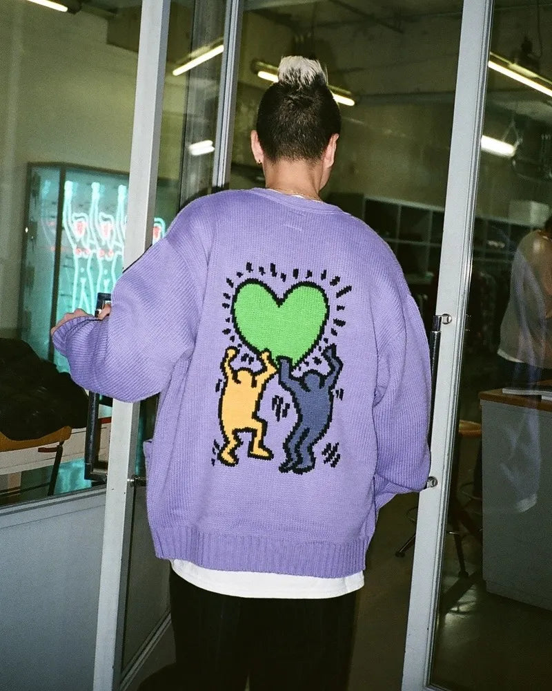 WACKO MARIA / × KEITH HARING CREW NECK SWEATER -TYPE2- (KH-WM-KN03)