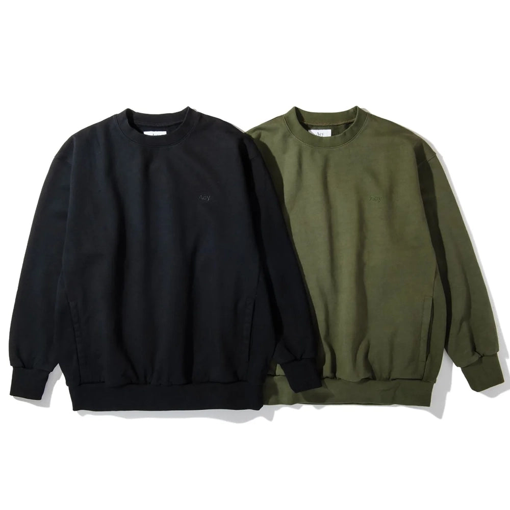 Acy / GARMENT DYE CREW NECK SWEAT