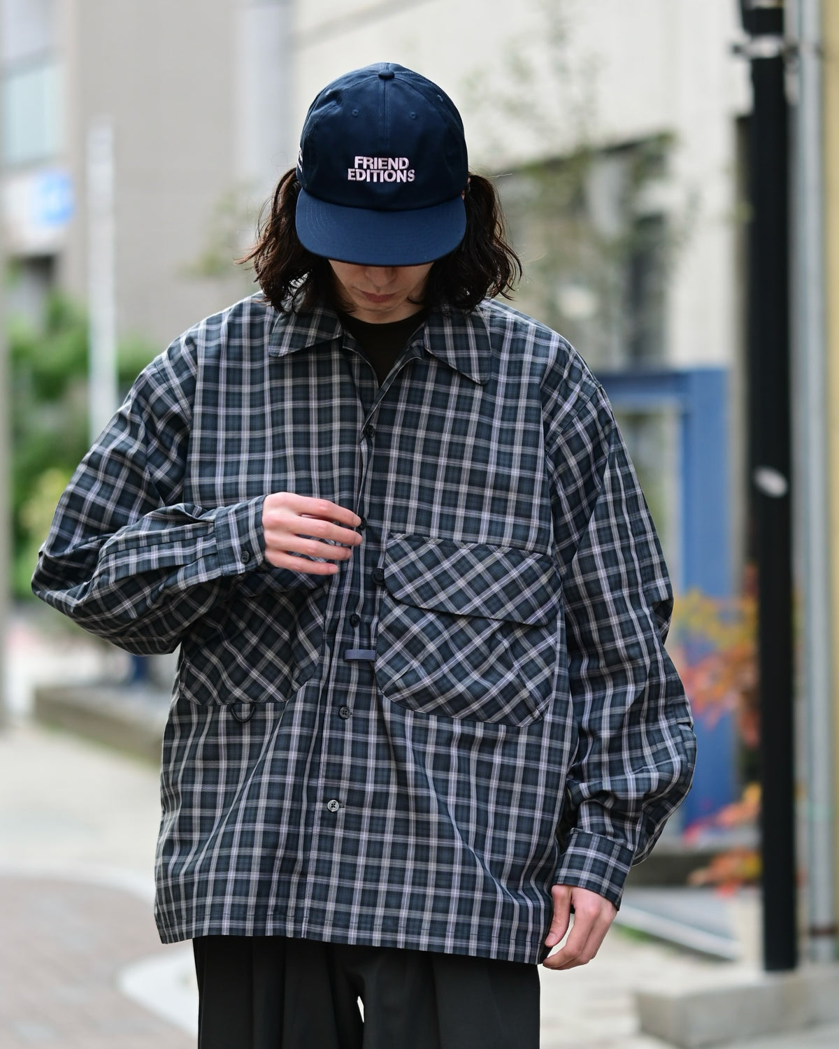 DAIWA PIER39 / TECH SPORTS OPEN COLLAR SHIRT L/S GREN PLAID (BE-82026)