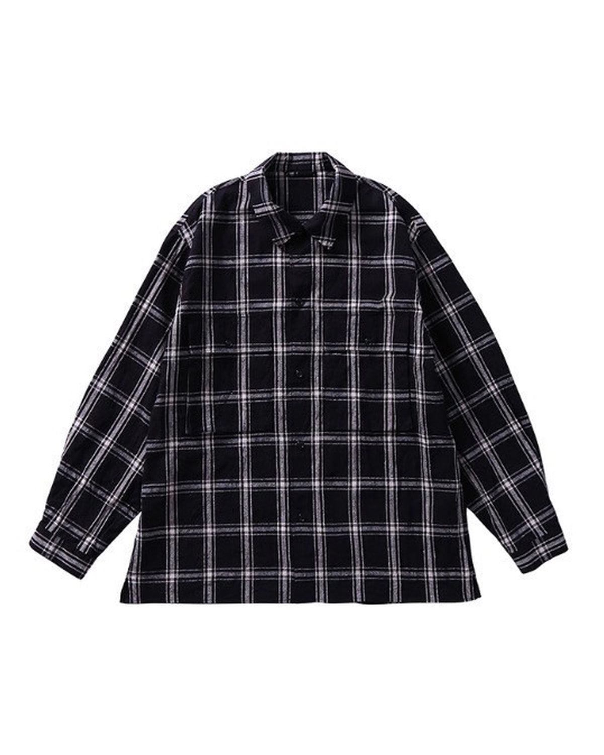 blurhms の Silk / Cottn Nep Plaid Military Shirt (BHS25F015)