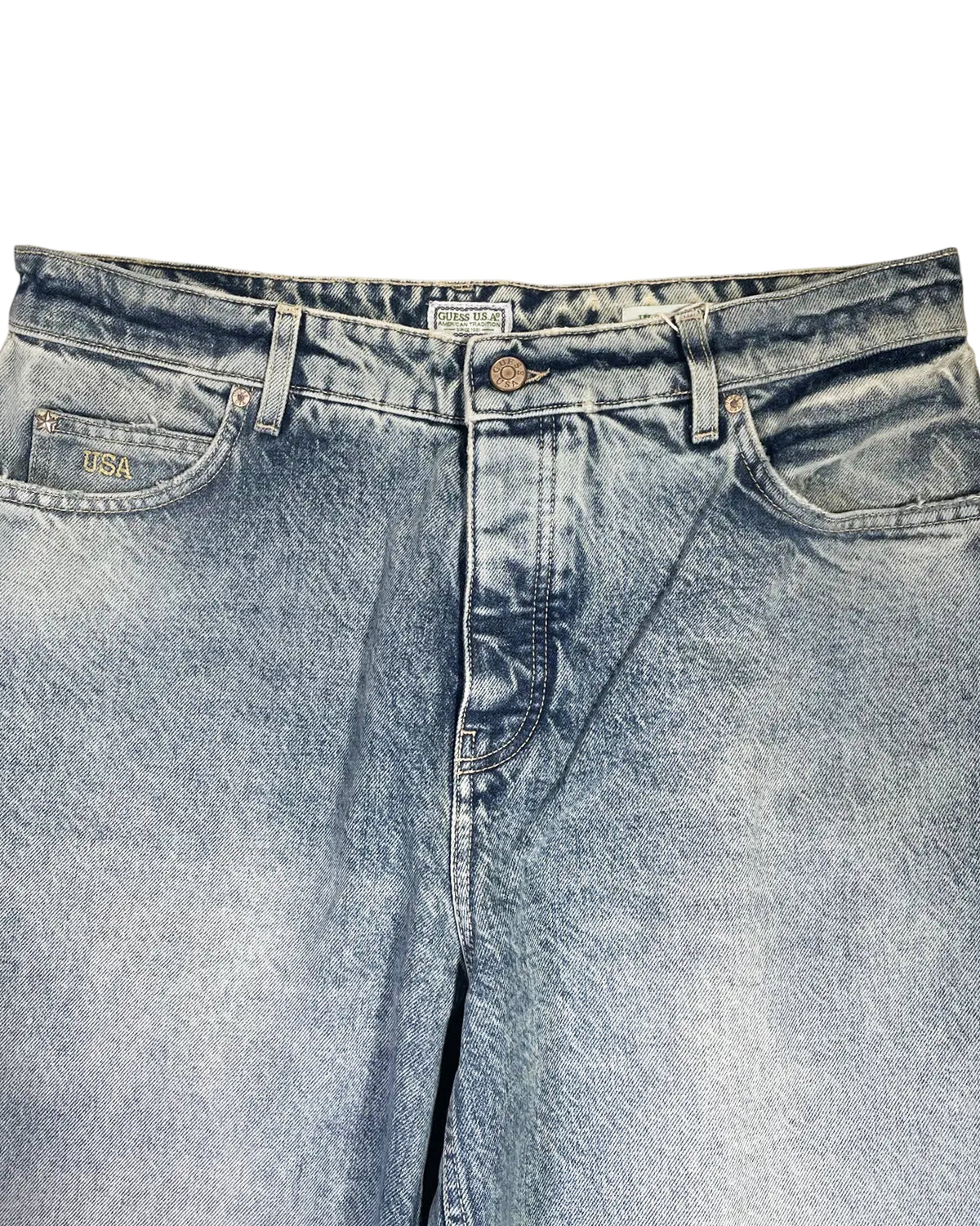 GUESS U.S.A / Mid Waist Wide Leg Jeans (M5BA91D0304-GUDL)