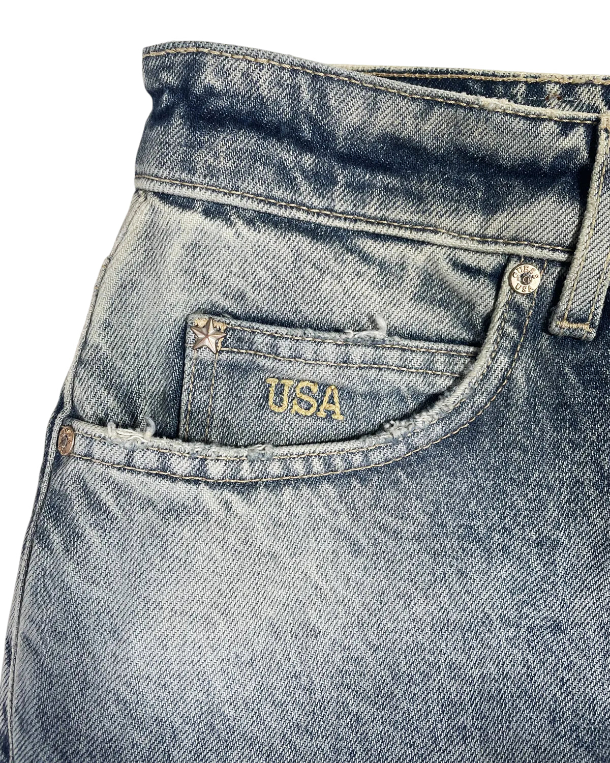 GUESS U.S.A / Mid Waist Wide Leg Jeans (M5BA91D0304-GUDL)
