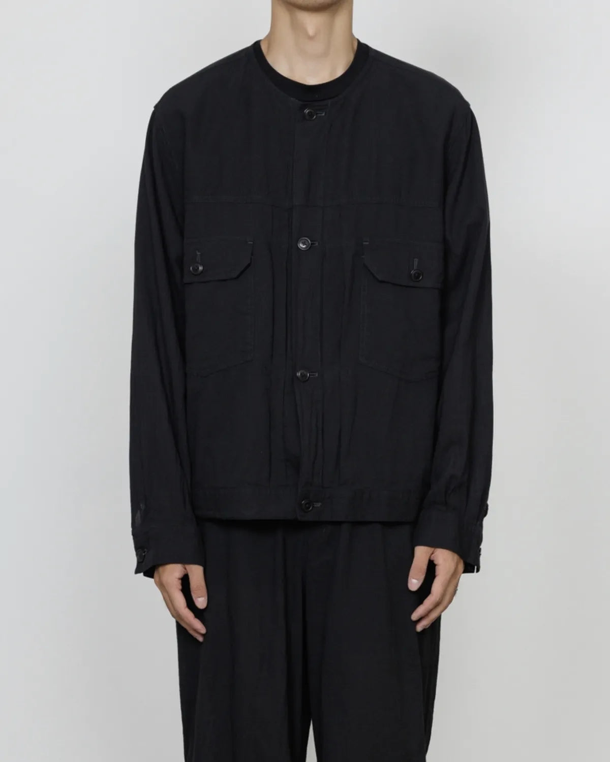 marka の NO COLLAR TRUCKER JACKET (M26A16BL01C)