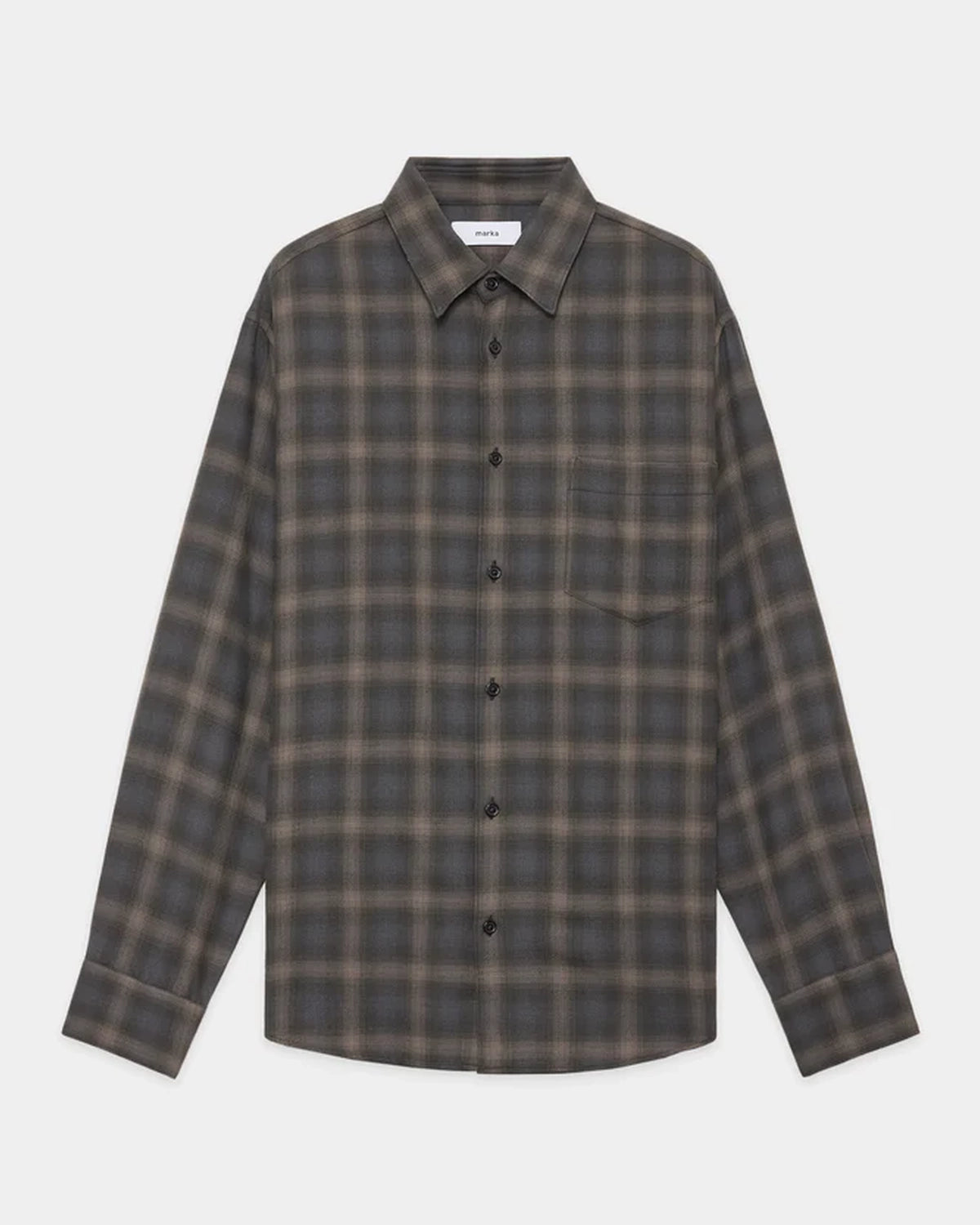 marka の Super 140’s 2/96 Wool Viyella Regular Collar Shirt (M25C22SH01C)