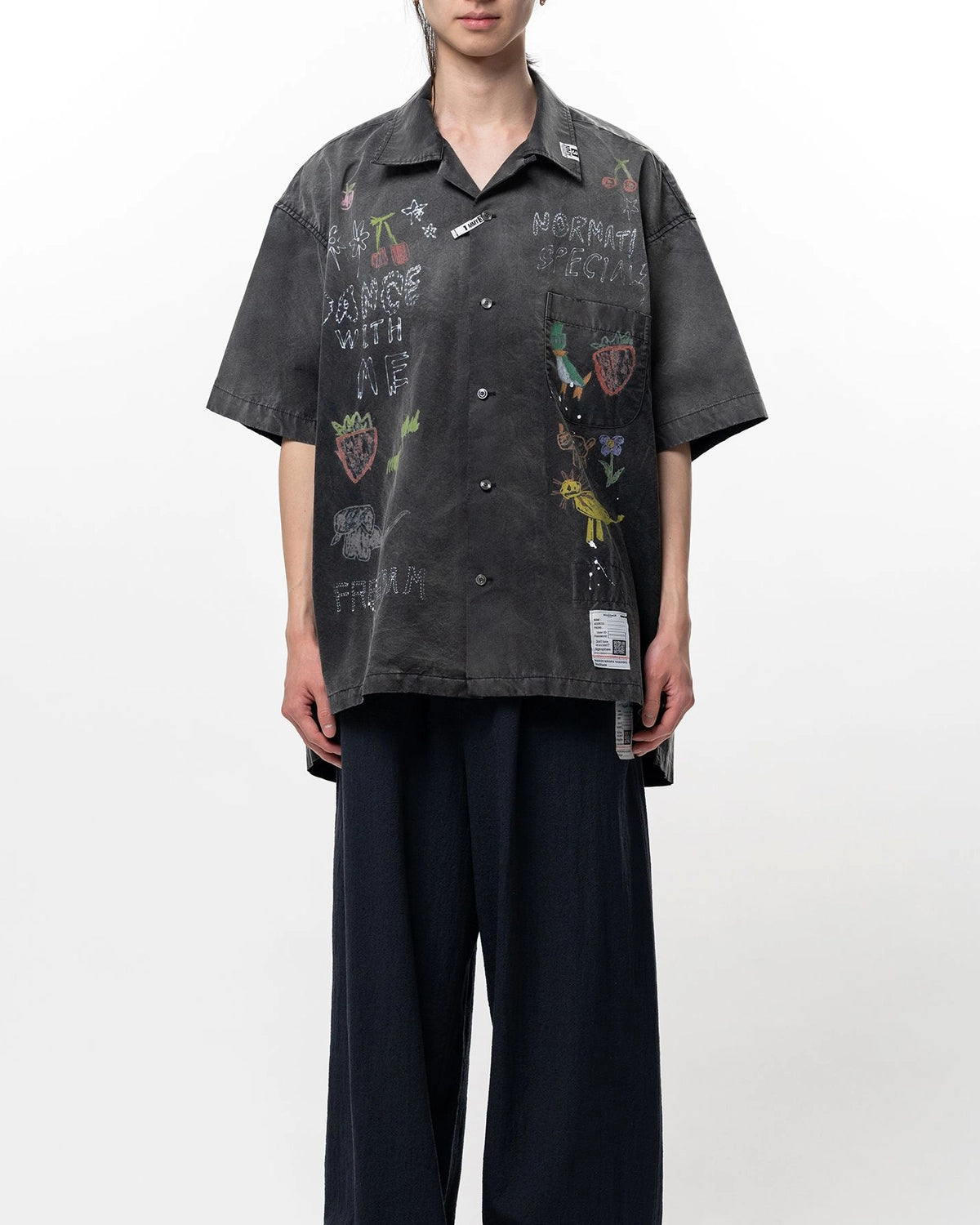 READY MADE 定価187000円　シャツ サイズ1 シルバー925ボタン Maison MIHARA YASUHIRO(メゾンミハラヤスヒロ) / Hand Drawing Print