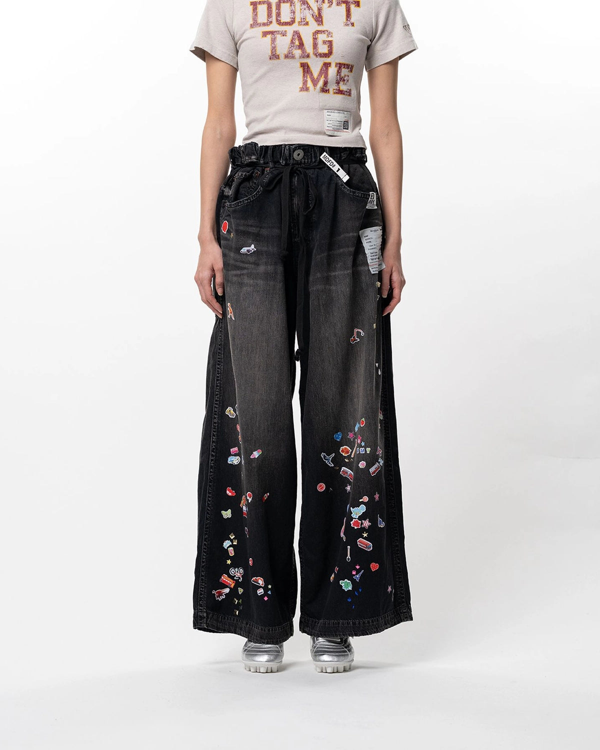 Maison MIHARA YASUHIRO / Kids Sticker Printed Wide Denim Pants -Women's- (K16PT342)