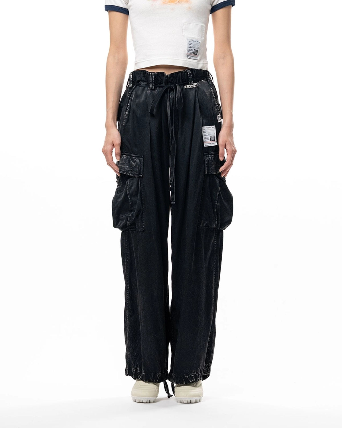 Maison MIHARA YASUHIRO / Satin Cargo Pants-Women's- (K16PT381)