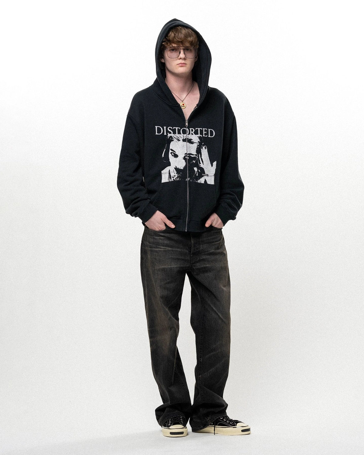 KAMIYA / "DISTORTED Girl" Zip-up Hoodie (G17HD101)