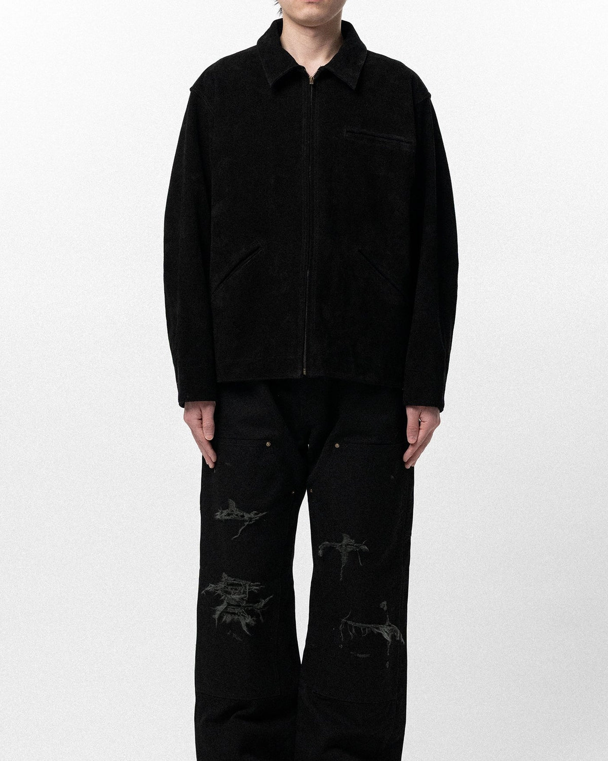 KAMIYA / Distressed Suede Work Jacket (G16BL014)