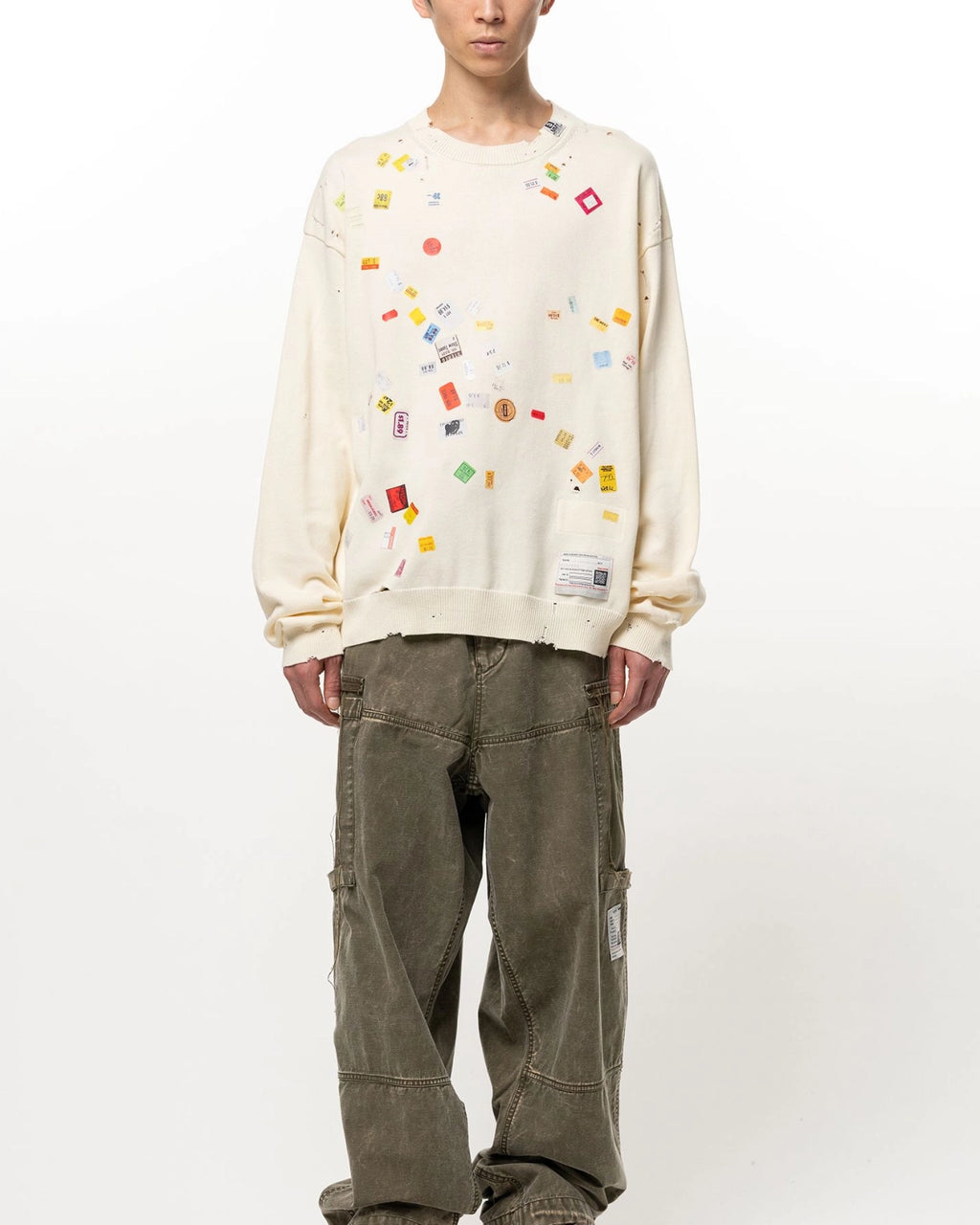 Maison MIHARA YASUHIRO / Price Tag Sticker Printed Knit Sweater