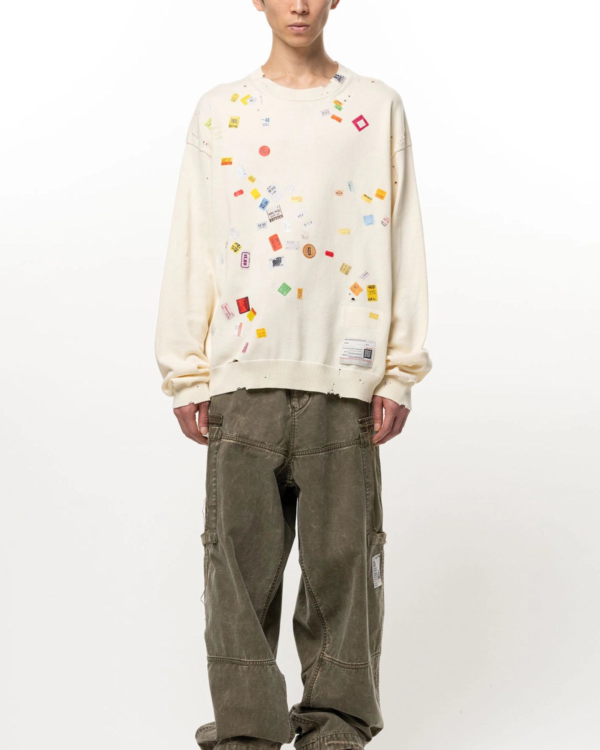 Maison MIHARA YASUHIRO / Price Tag Sticker Printed Knit Sweater (A17SW500)