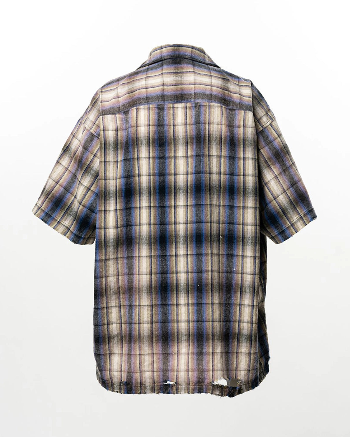 Maison MIHARA YASUHIRO / Embellished Sticker Short Sleeve Check Shirt (A16SH087)
