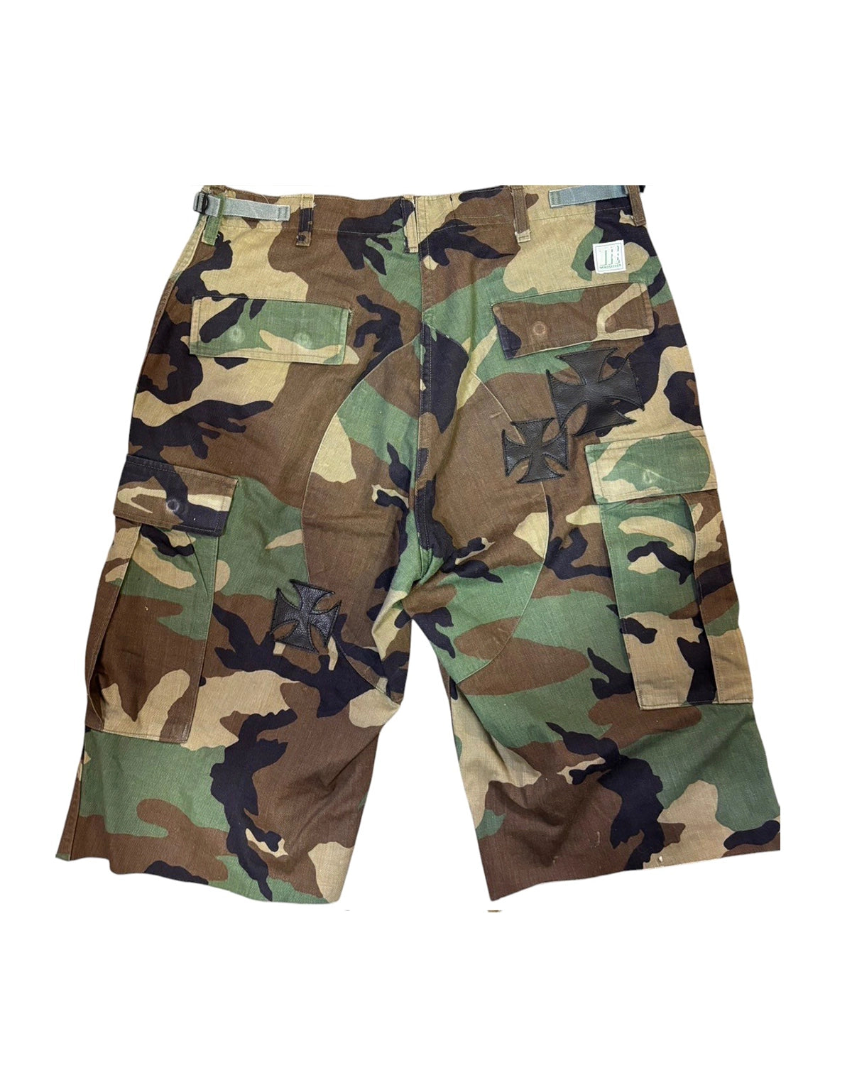 mindseeker / Vintage Remake Iron Cross Patch Camo Cargo Shorts (MSV-25-148)