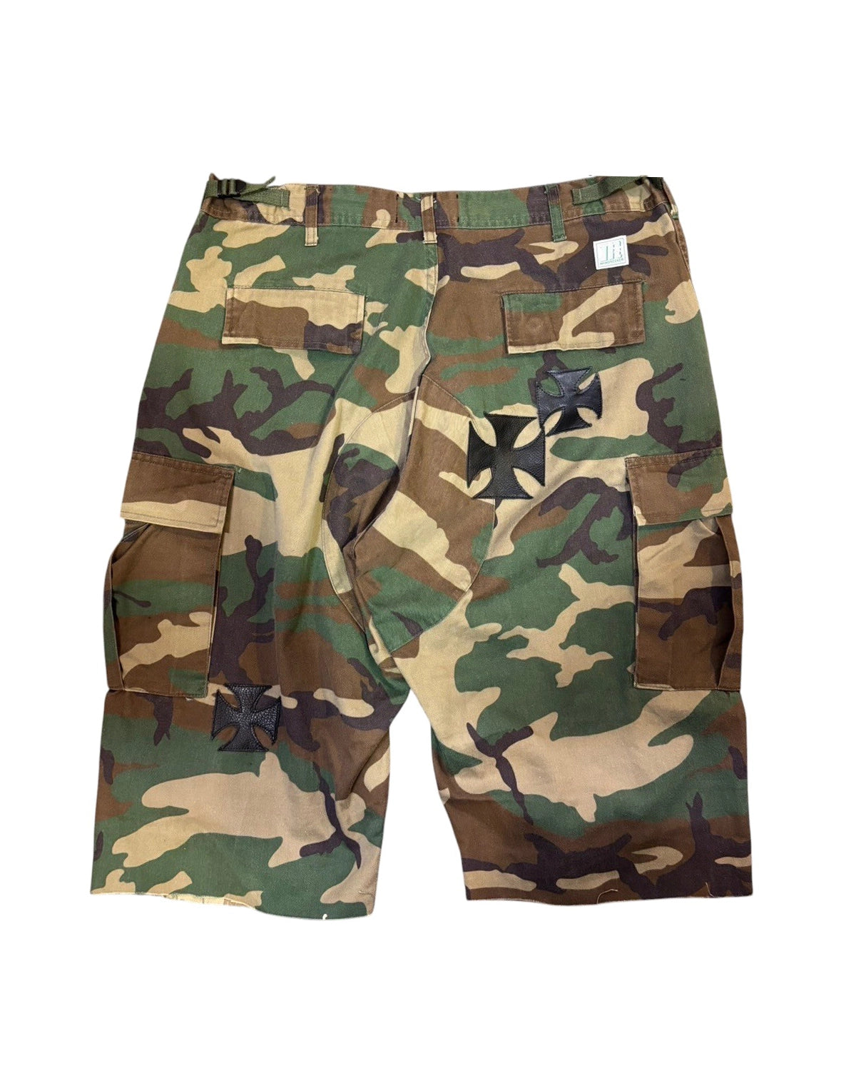 mindseeker / Vintage Remake Iron Cross Patch Camo Cargo Shorts (MSV-25-147)
