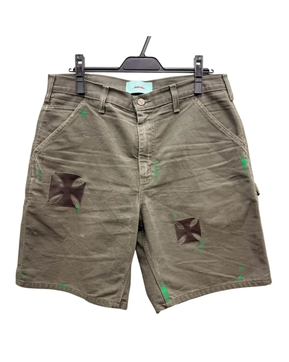 mindseeker の Vintage Remake Iron Cross Patch Painter Shorts (MSV-26-028)