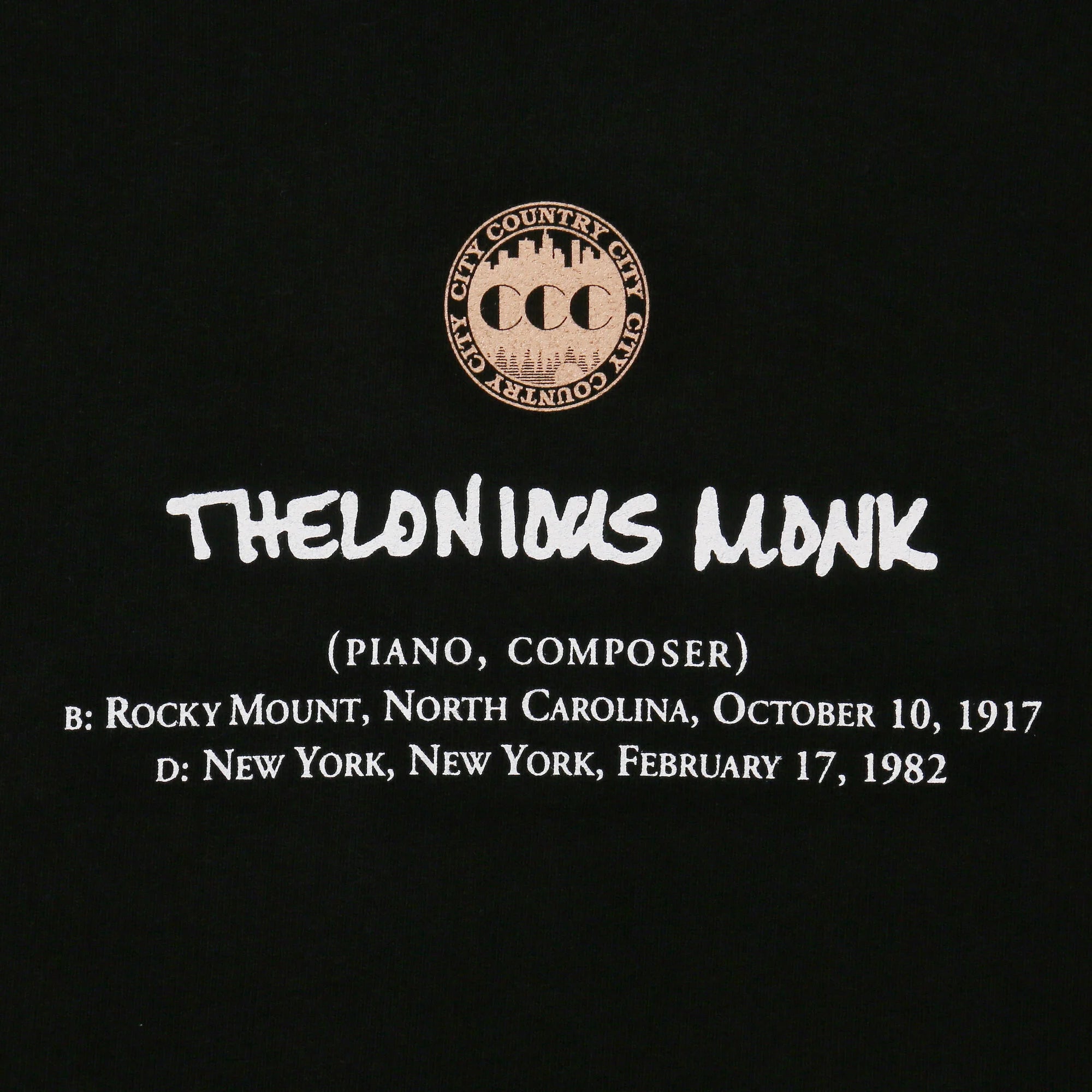 CITY COUNTRY CITY / COTTON HOODIE THELONIOUS MONK PISNOCOMPOSER