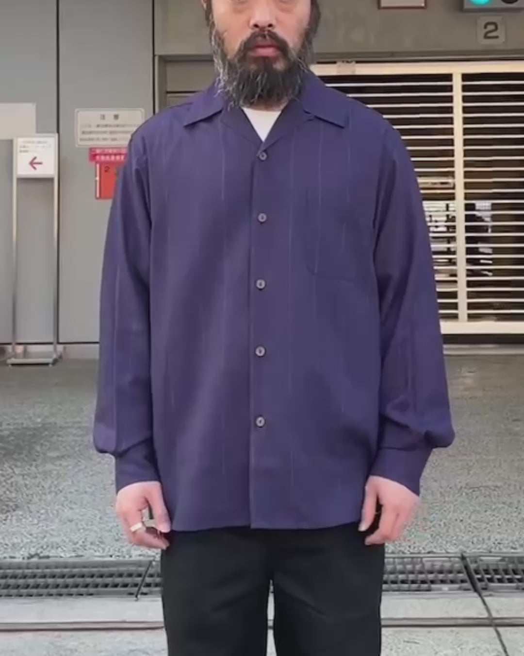 WACKO MARIA(ワコマリア) / KASURI OPEN COLLAR SHIRT L/S| 公式