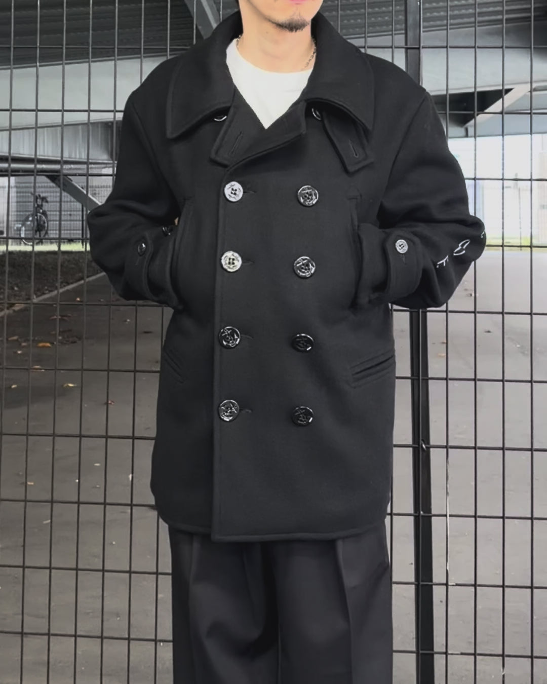 【美品】SEQUEL P-COAT (SQ-20AW-JK04) サイズM SEQUEL シークエル 20AW P-COAT バイカラー ビッグシルエット