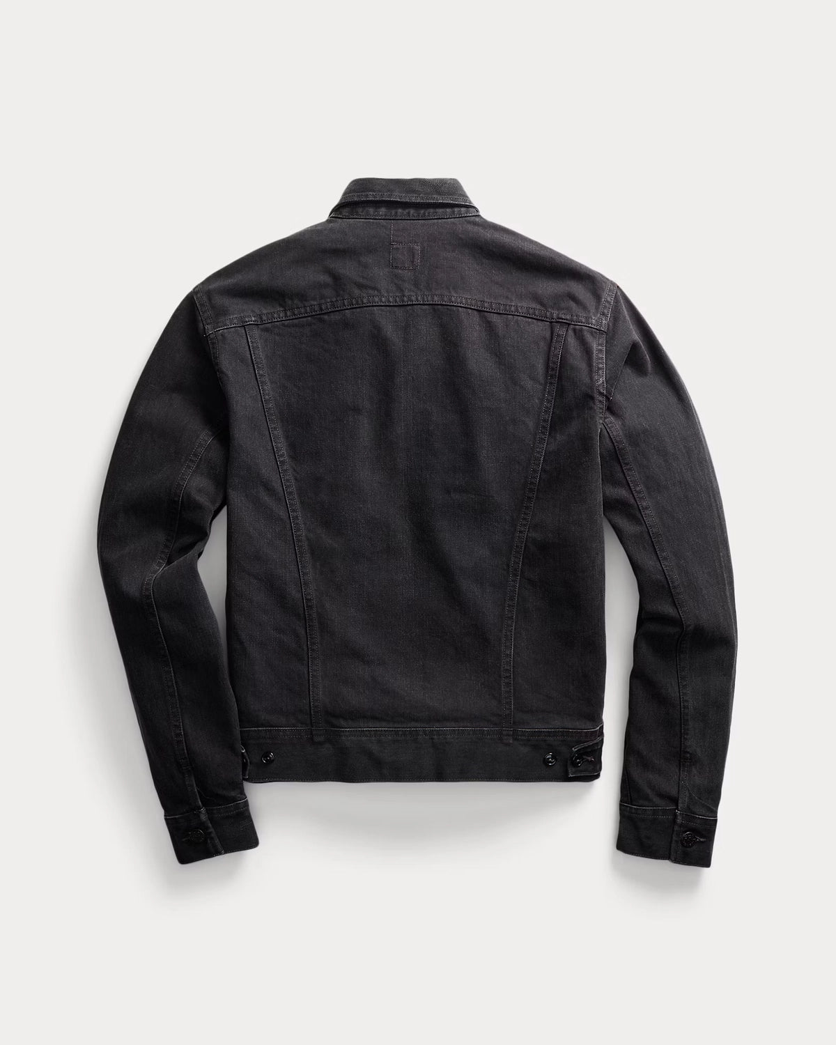 RRL / ウォーン イン ブラック デニム トラッカー ジャケット (MNRROTW16020085)