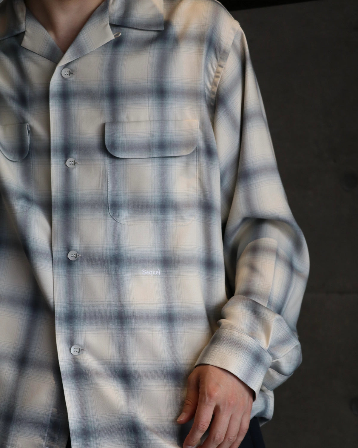 SEQUEL / OMBRE CHECK LONG SLEEBE SHIRT (SQ-26SS-SH-02)