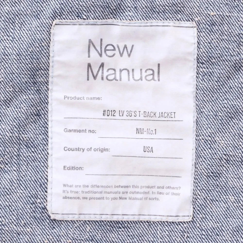 New Manual / #012 LV36's 1ST T-BACK JACKET