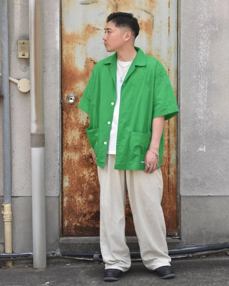 COOTIE PRODUCTIONS® / Finx Cotton Cordlane Open Collar S/S Shirt (CTE-24S410)