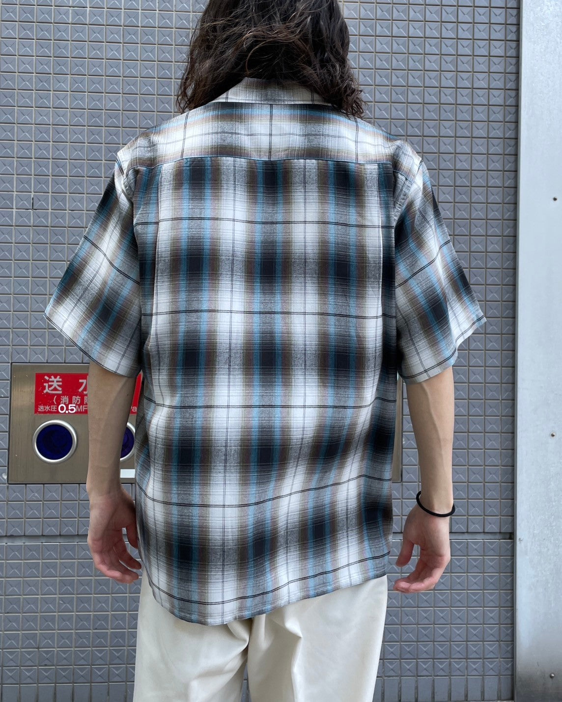 WACKO MARIA / OMBRE CHECK OPEN COLLARSHIRT S/S - TYPE-2 (24SS-WMS-OC11)