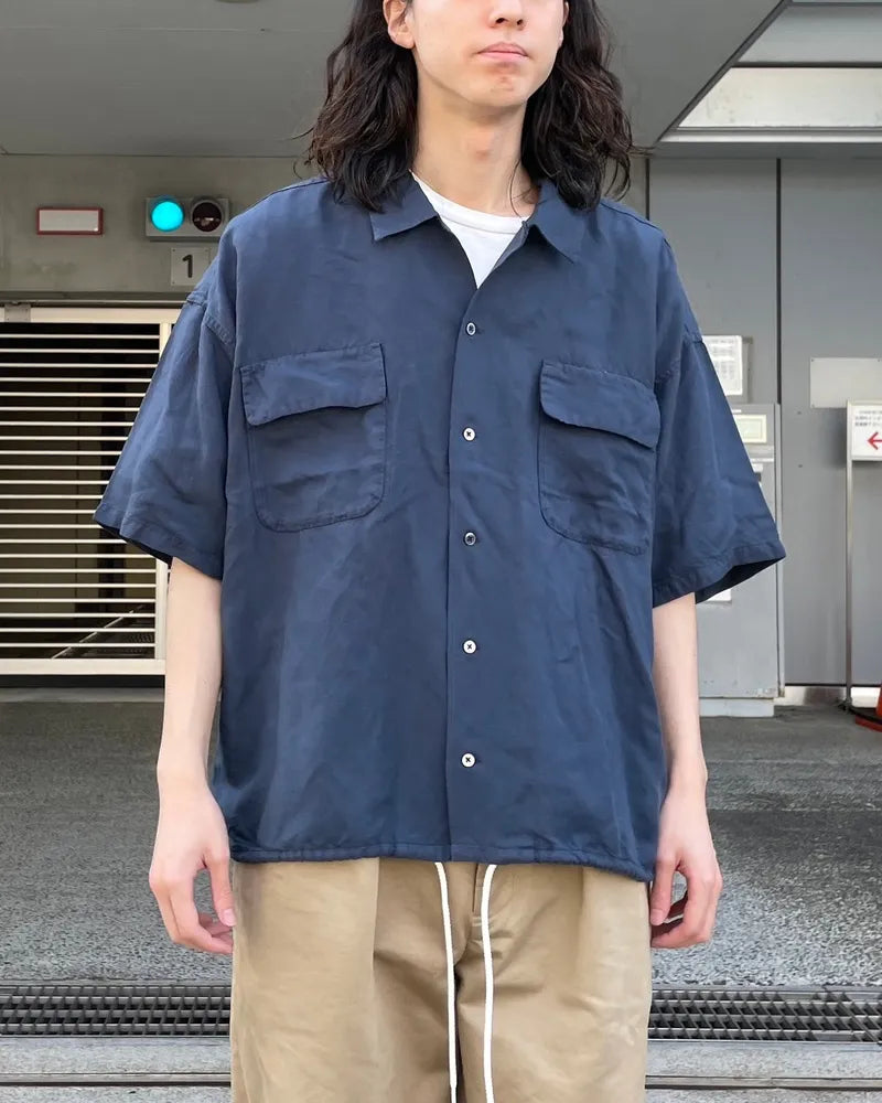 nanamica / Open Collar Cupra Hemp S/S Shirt (SUGS418)