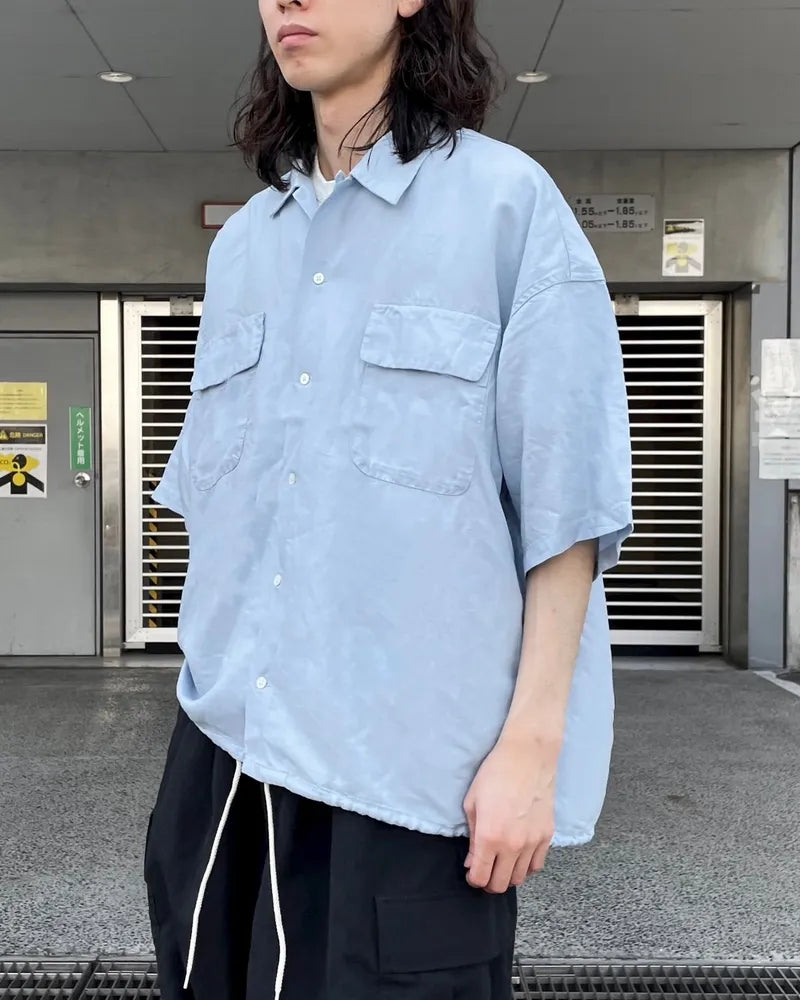 nanamica / Open Collar Cupra Hemp S/S Shirt (SUGS418)