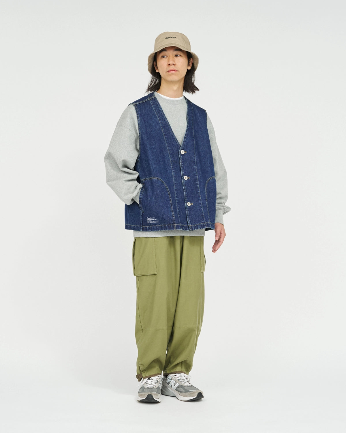 FreshService / WORKERS DENIM VEST (FSC261-30266FB)