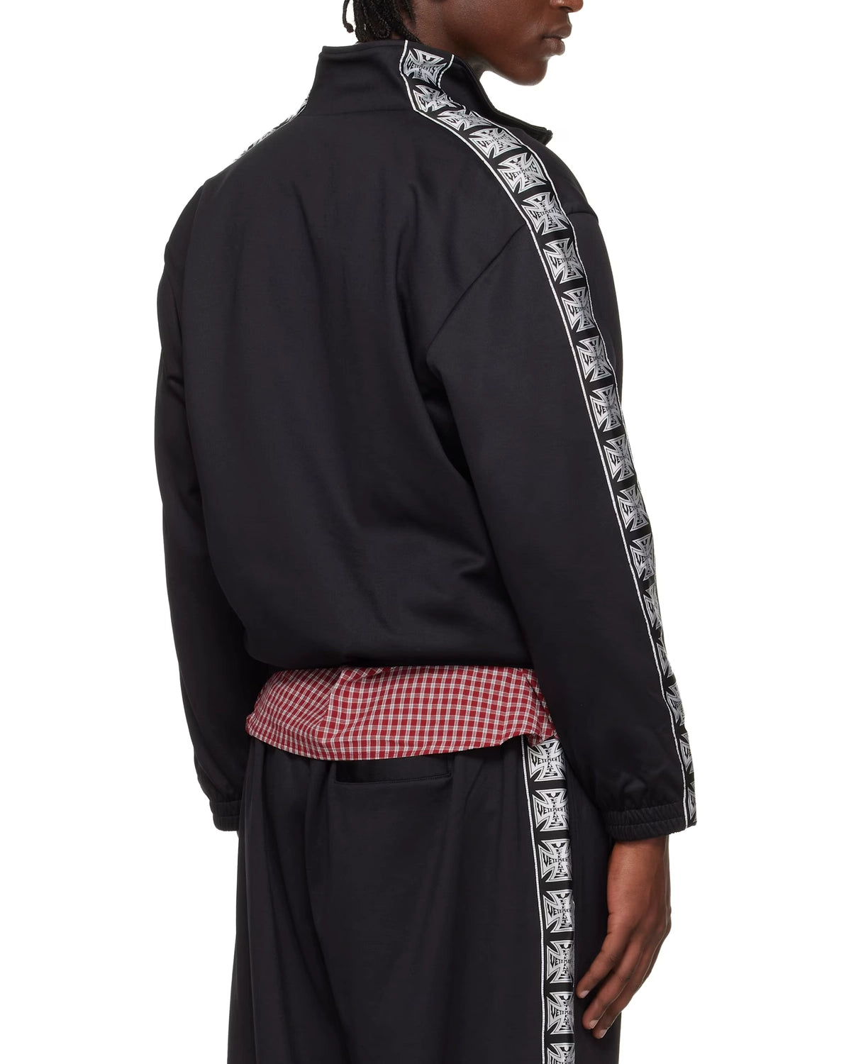 VETEMENTS / BIKER CROSS TAPE TRACK ZIP-UP (ME76GJ105B)