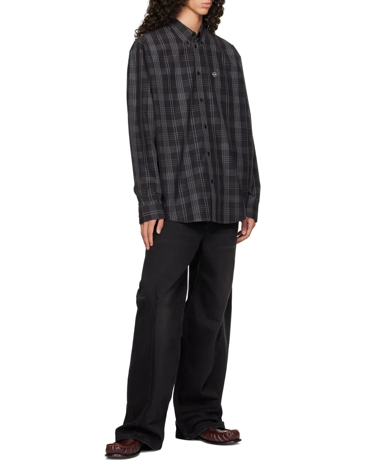 VETEMENTS / METAL LOGO CHECKED SHIRT (MH27SH059BC)