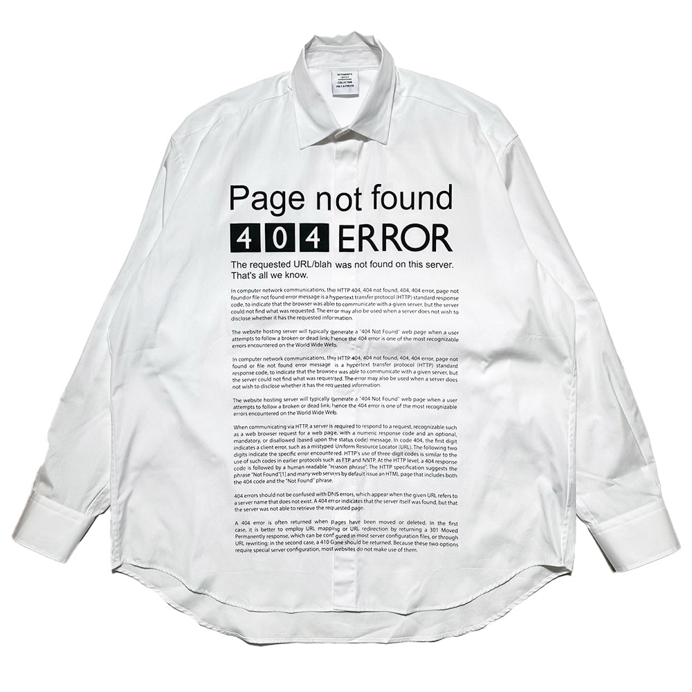 VETEMENTS の PAGE NOT FOUND SHIRT